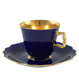 "Belvedere" Coffee Cup & Saucer Turquoise & 24K Gold