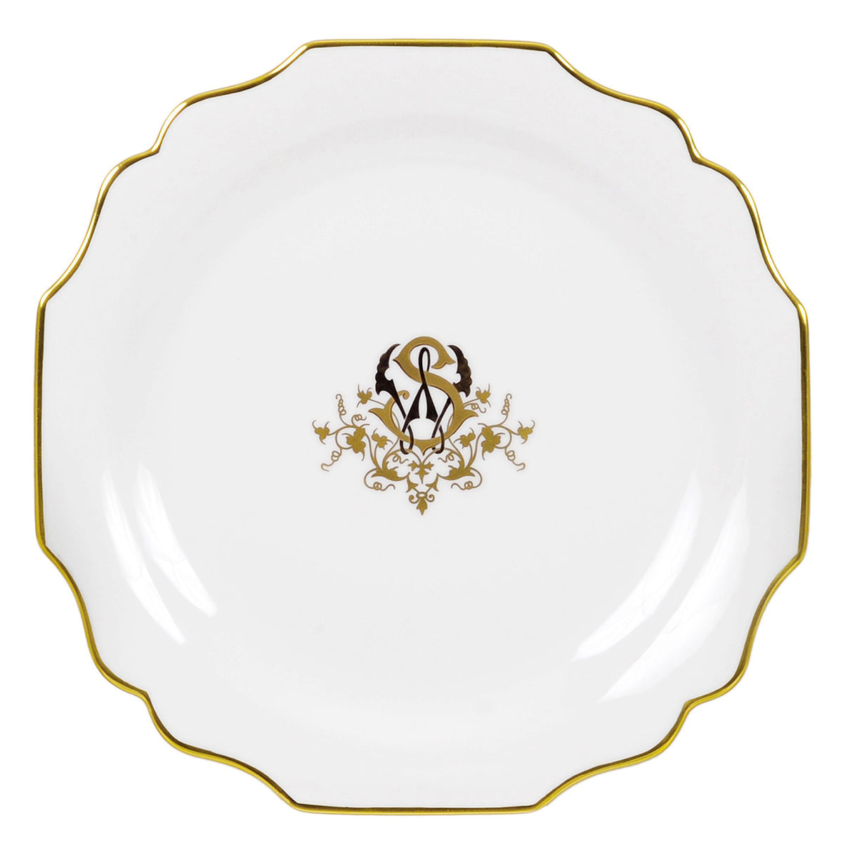 "Belvedere" Dinner Plate White with 24K Gold Rim