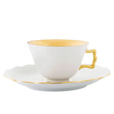 "Belvedere" Mocha / Espresso Cup & Saucer White & Gold