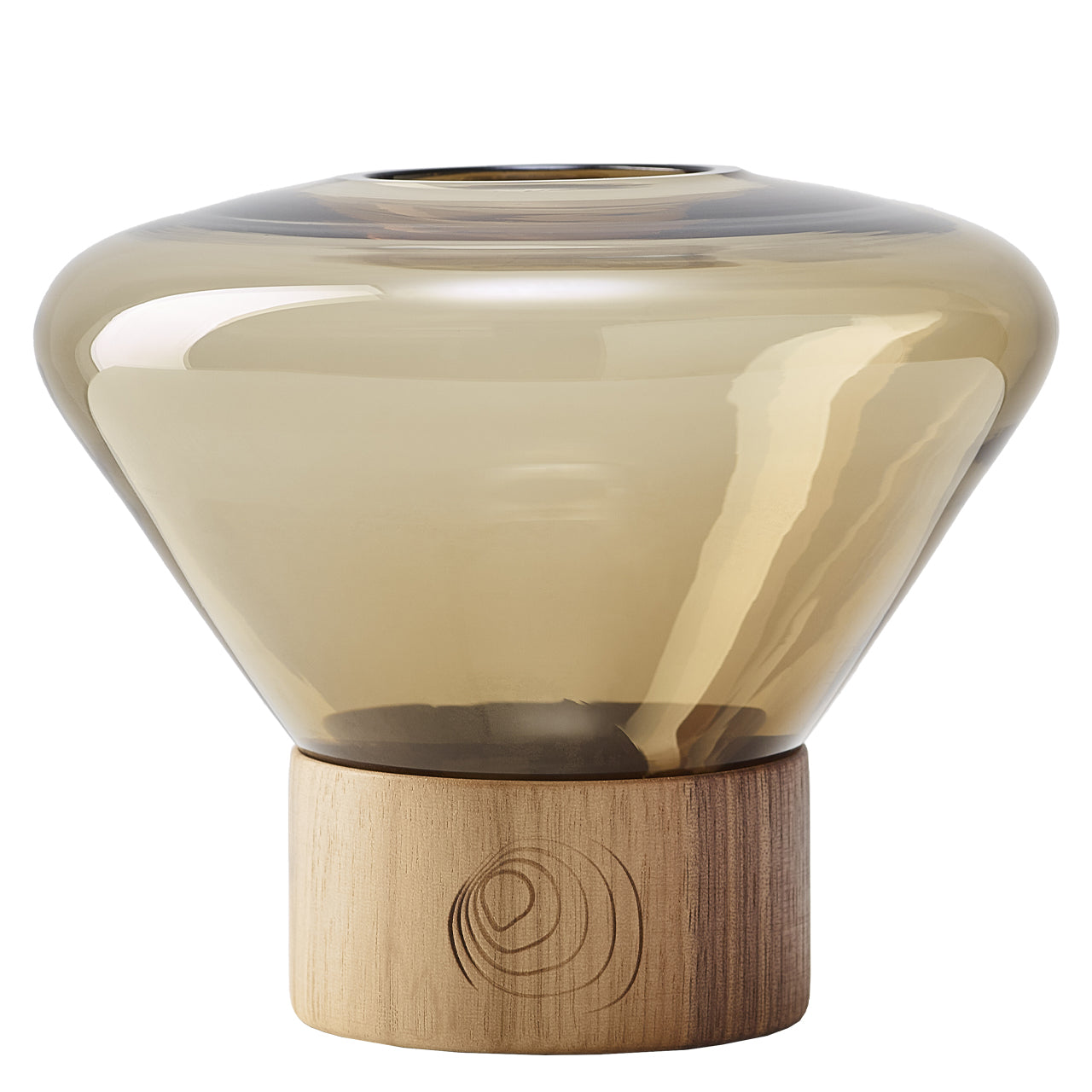 Pair of "Muffins" Candleholders with Walnut Base by Lucie Koldova & Dan Yeffet