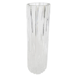 Round Modernist Cut Crystal Vase
