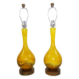 Pair of Mid-century Drip Glaze Lamps