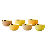 "Jaipur" Champagne Bowl Set in Matte Colors & Gold by Giambattista Valli for Augarten