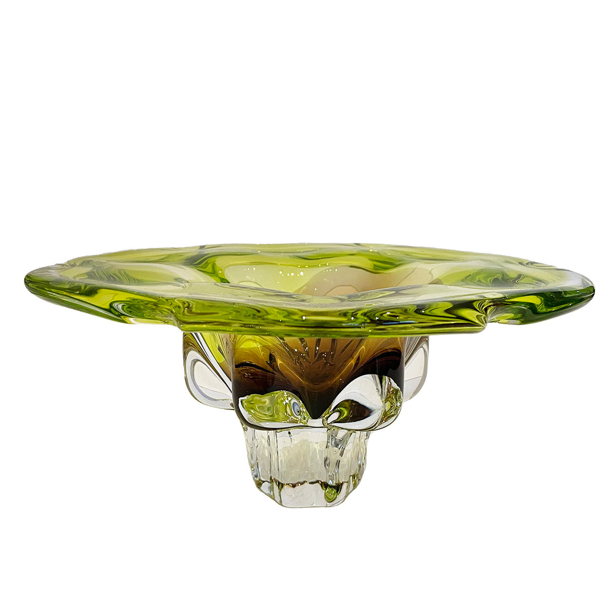 Large Round Sommerso Czech Glass Bowl