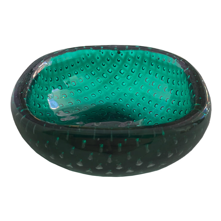 Emerald Green Murano Glass Bowl by Carlo Scarpa