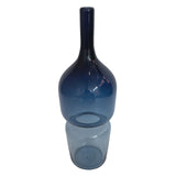 "Groove" Bottle Medium Vase in dark steel blue by Furthur Design