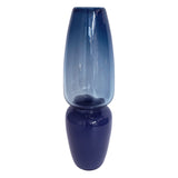 Large "Groove" Pod Vase in Steel Blue & Midnight Blue Opal by Furthur Design