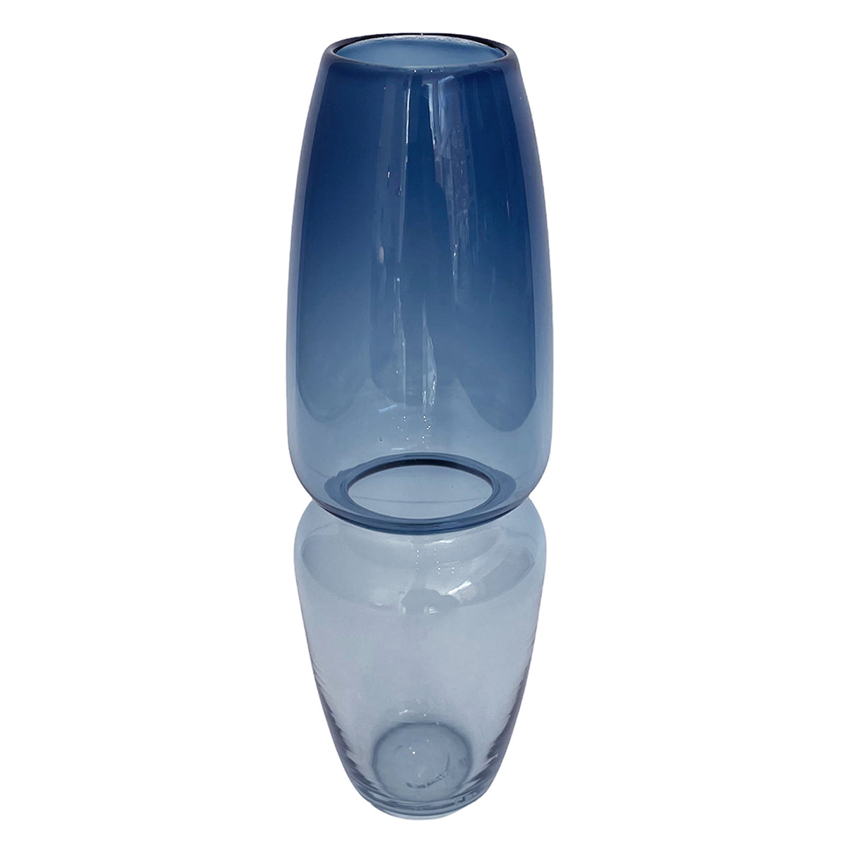"Groove" Pod Medium Vase in steel blue by Furthur Design