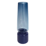 Large "Groove Tapered Cylinder" Vase in Steel Blue & Midnight Blue Opal by Furthur Design