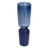 XL "Groove" Flared Cylinder Vase in steel blue & opal by Furthur Design