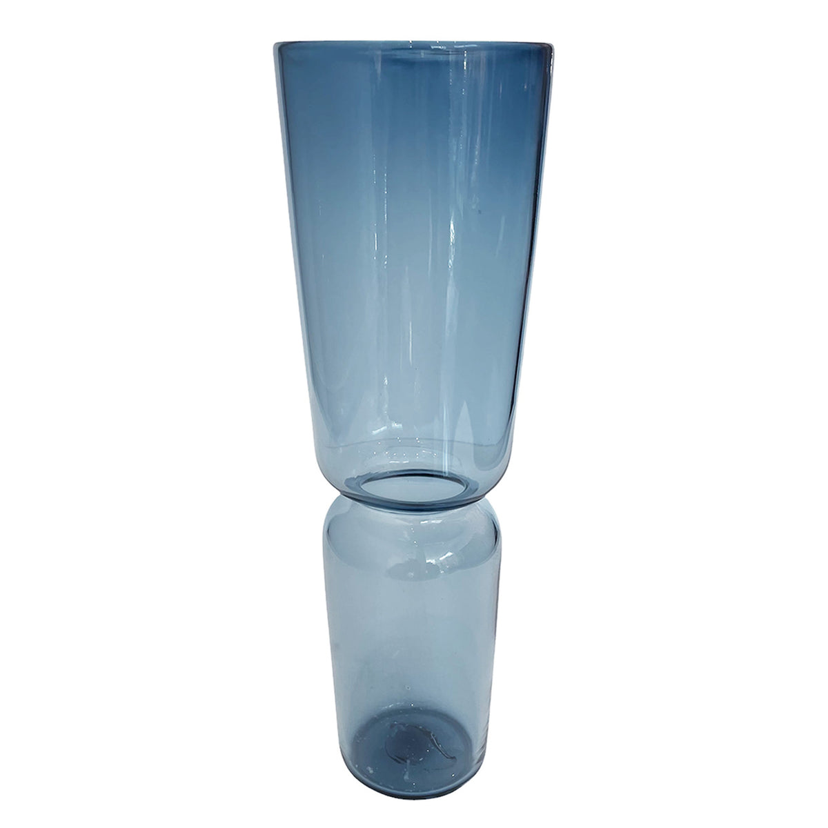 "Groove" Flared Cylinder XL Vase in steel blue by Furthur Design