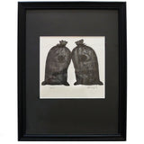 "Two Sacks" Etching by Max Hunziger