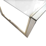 French Modernist Glass, Brass & Chrome Coffee Table
