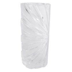 Modernist Oval Cut Crystal Vase