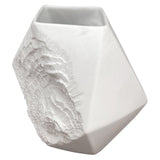 Modernist White Bisque Fossil Pattern Vase