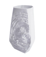 Modernist White Bisque Vase with Fossil Design