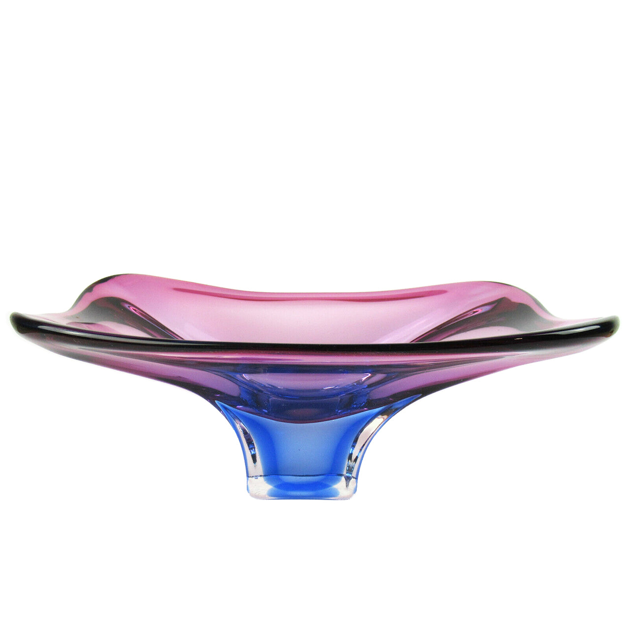 Large Oblong Sommerso Murano Glass Bowl