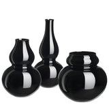 "Calabash" Flower Vase 2 in Black by Sebastian Menschhorn