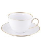 "Opus" Cup & Saucer with Gold Rim