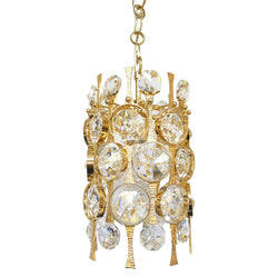Gilt Brass & Crystal Pendant Light by Palwa