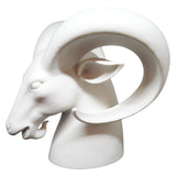 White Bisque Porcelain Ram Head