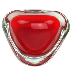 Red Sommerso Murano Glass Bowl