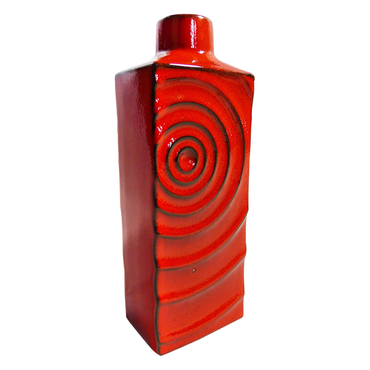 Red "Zyclon" Modernist Vase by Cari Zalloni