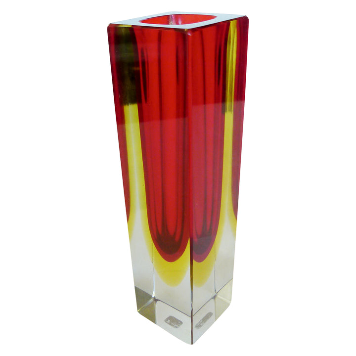 Sommerso Glass Vase Attributed to Flavio Poli
