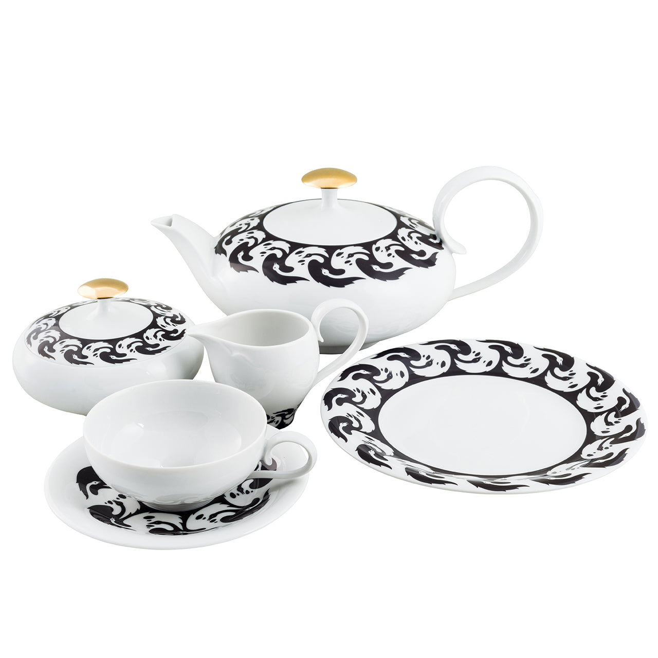 "Vogelkolonie" Cup with Saucer by Koloman Moser & Ena Rottenberg