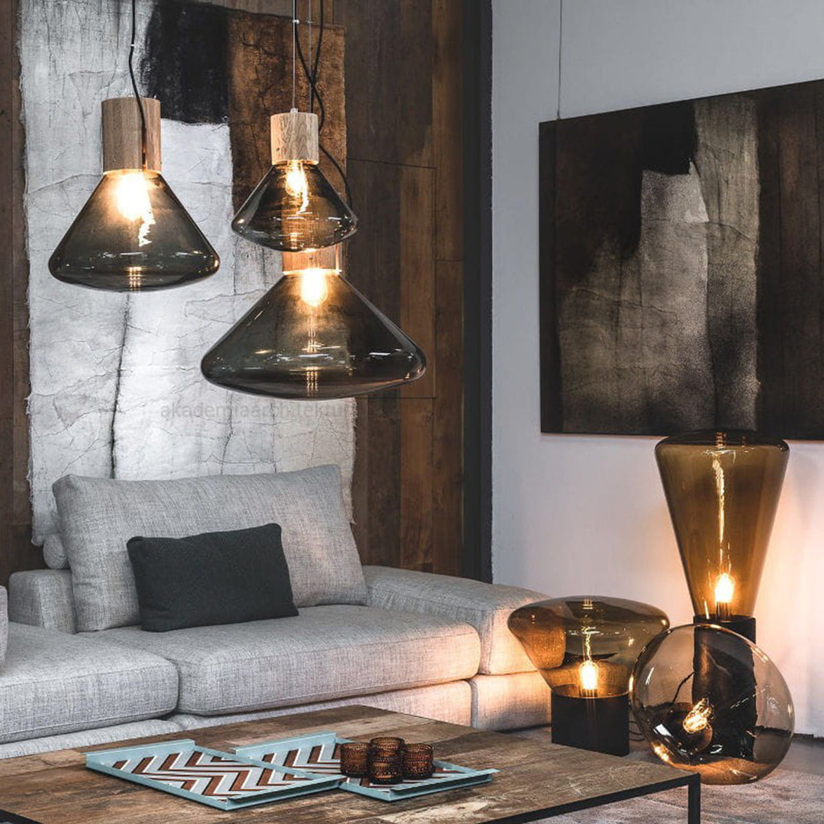 "Muffins" 853 Tall Table Lamp Triplex Opal by Lucie Koldova & Dan Yeffet