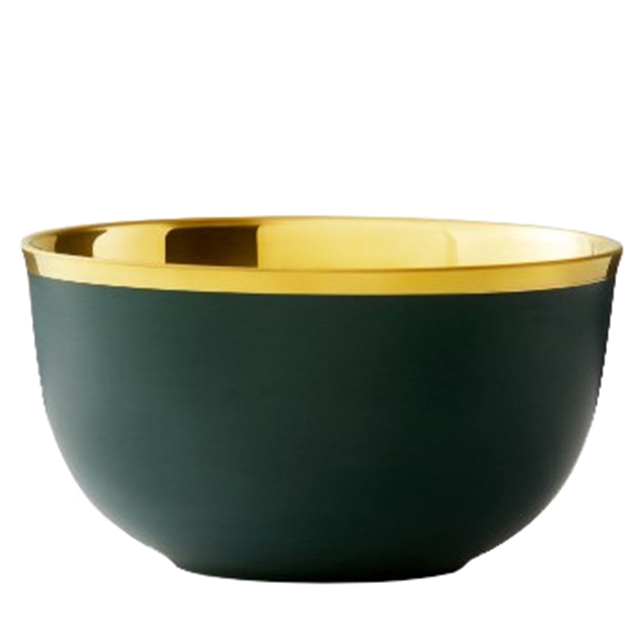 "Schubert" Champagne Bowl Forest Green Matte & Gold by Augarten