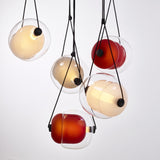 "Capsula" Metal Canopy Pendant Lamp Multi-Color Glass by Lucie Koldova